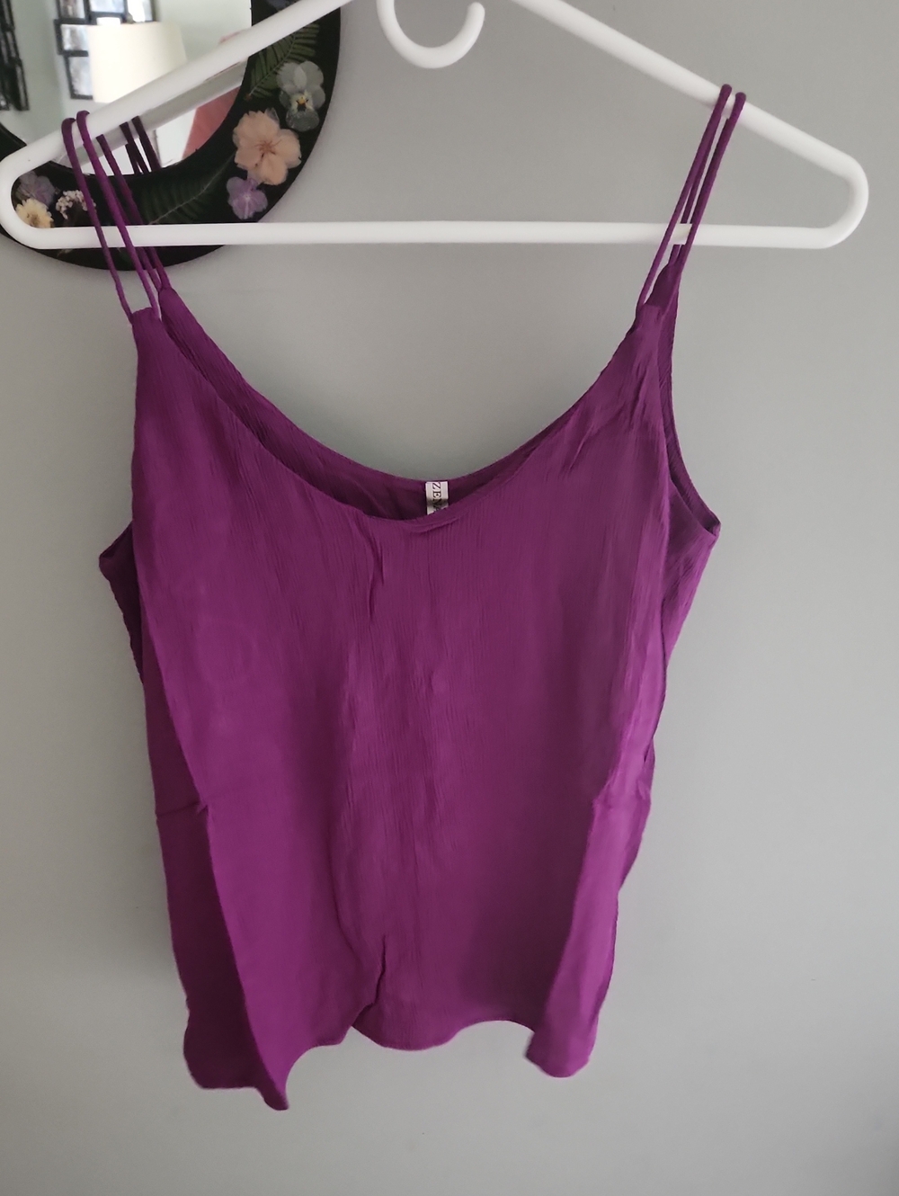 Zenana Outfitters Lightweight Purple Double-Strap Tank Top